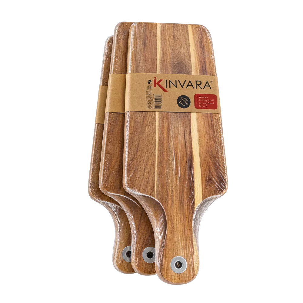 Tabla cortar de madera borde blanco (Kinvara) 45 cm