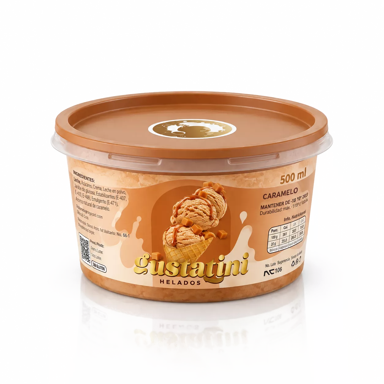 Helado de Caramelo (Gustatini) 500Ml